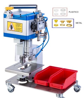 máquina pneumática para colocação ilhoses metalicos